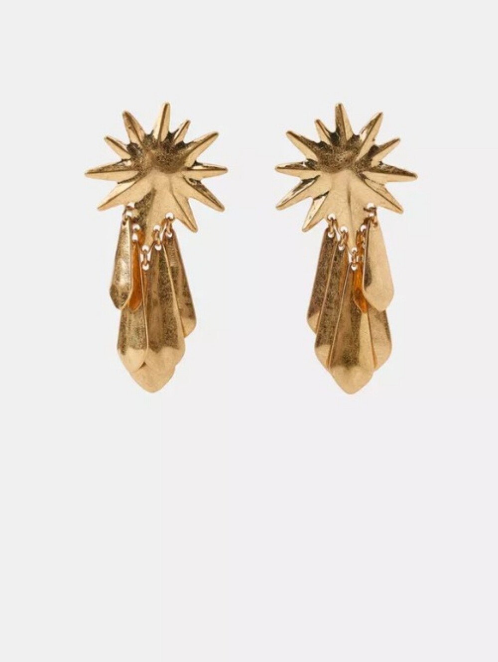 Zara Fringe Metal Earrings And